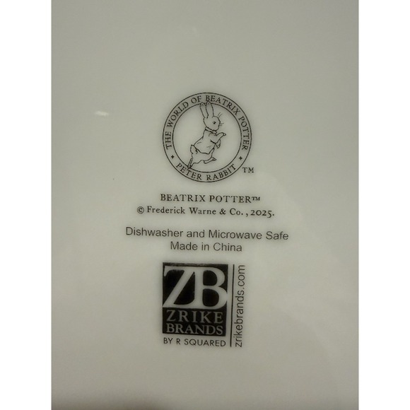 Beatrix Potter Peter Rabbit Scalloped 10 ¾" Dinner Plate with Pink Edge - Picture 5 of 5